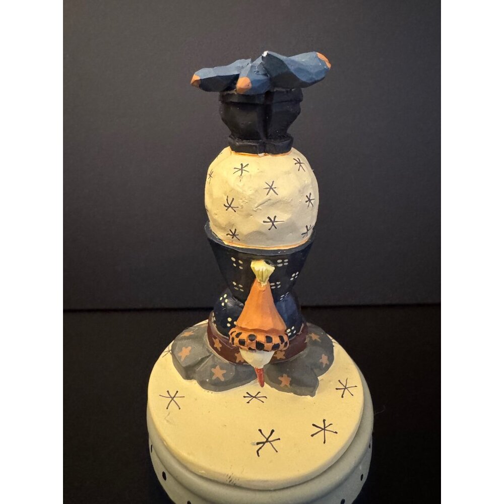 Vintage WILLIRAYE Studio Snowman Bluebird Candle Rustic - Picture 4 of 16